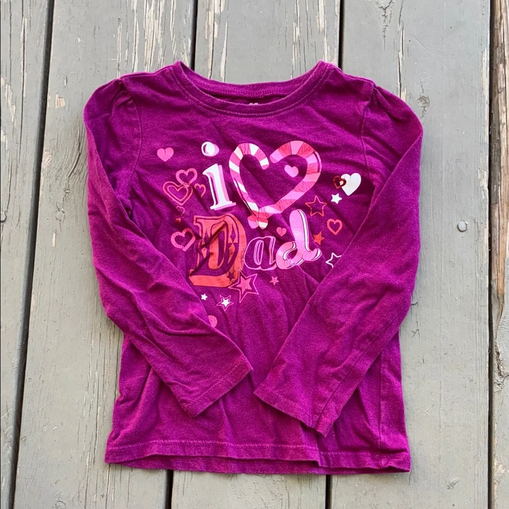 Old Navy Purple 'I Love Dad' Long Sleeve Tee size 4T